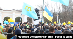 Мітинг у парку Шевченка у Сімферополі, 9 березня 2014 року