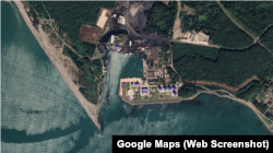 Бухта в Очамчирі, скриншот карти Google