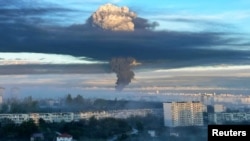 Дим після ймовірної атаки безпілотника у Севастополі, Крим, 29 квітня 2023 року