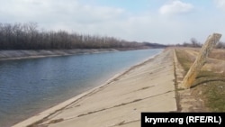 Дніпровська вода у Північно-Кримському каналі біля села Побєдного Джанкойського району, Крим, 17 березня 2022 року