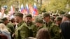 Мітинг, присвячений проводам російських військовослужбовців на війну проти України. Севастополь, 27 вересня 2022 року
