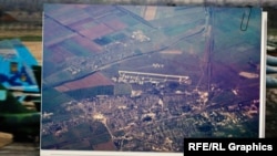 Аеродром «Джанкой». Колаж із використанням знімку із супутника