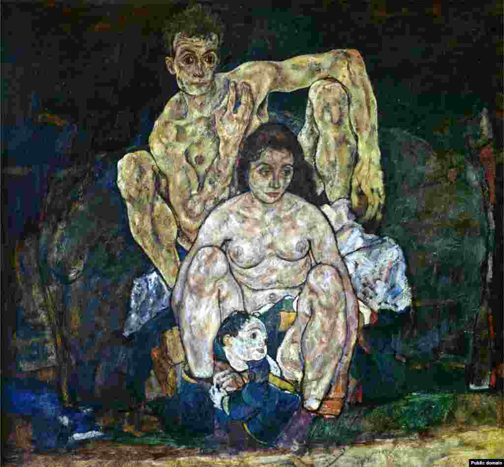 Жахливу ціну людського життя за спалах епідемії увіковічив на цій картині австрійський художник Еґон Шіле у 1918 році. Вона зображає родину Шіле, який із гордістю поглядає на свою дружину Едіт та маленьку дитину. Насправді, Едіт була хвора та померла від грипу на шостому місяці вагітності 28 жовтня 1918 року. Через три дні Шіле також помер від грипу у віці 28 років
